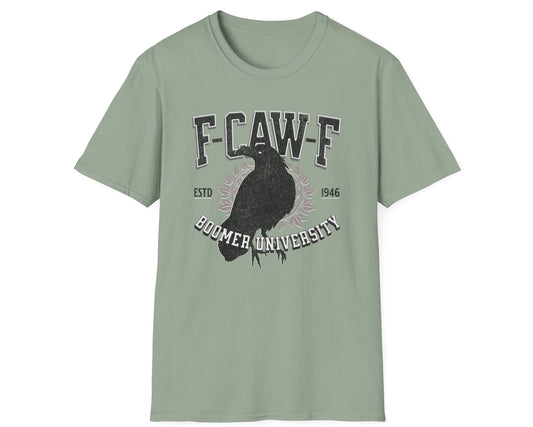 F-Caw-F Gen X University Crow Tee - Gildan Softstyle