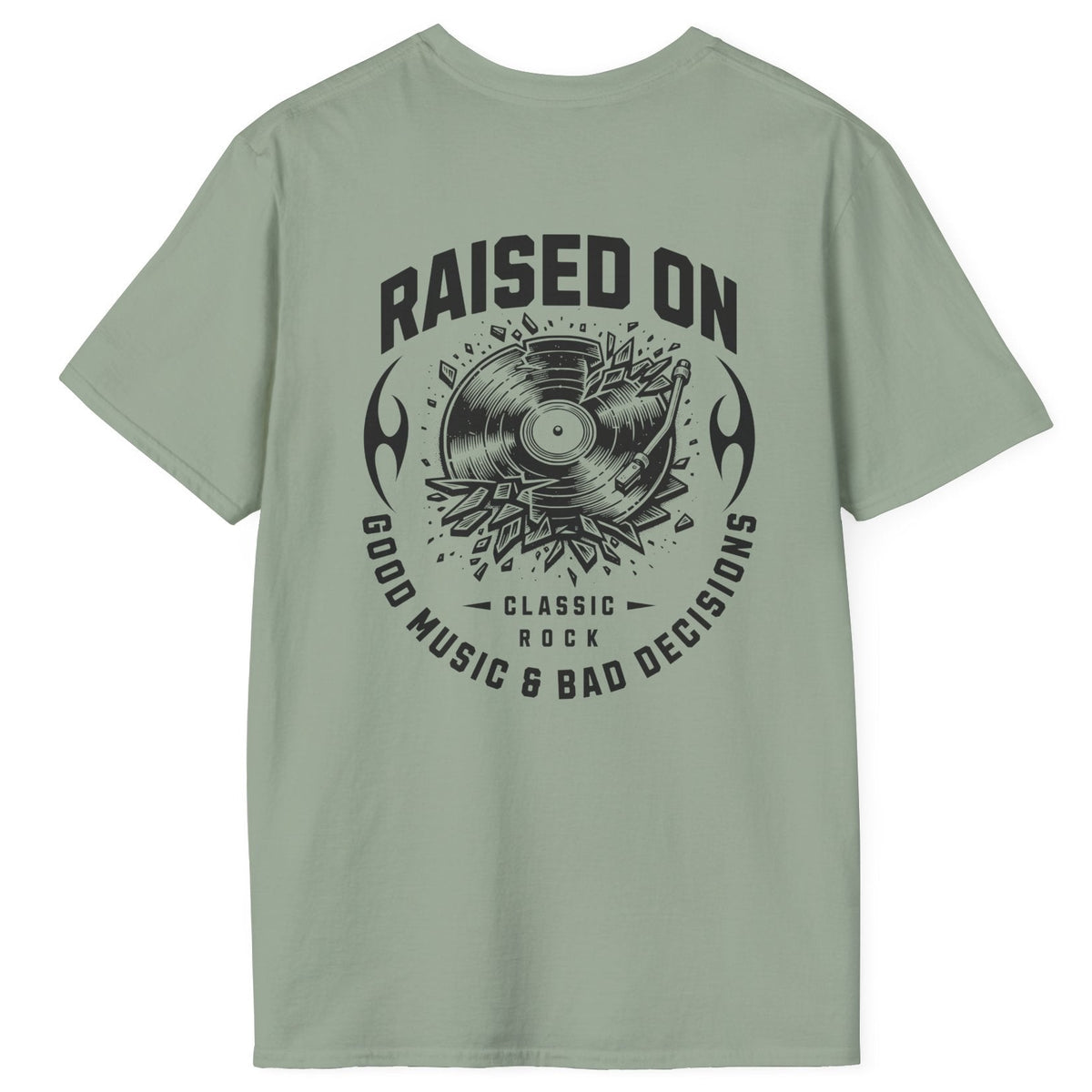 Good Bad Vinyl Tee | Back + Pocket-style Graphic | Gildan Softstyle
