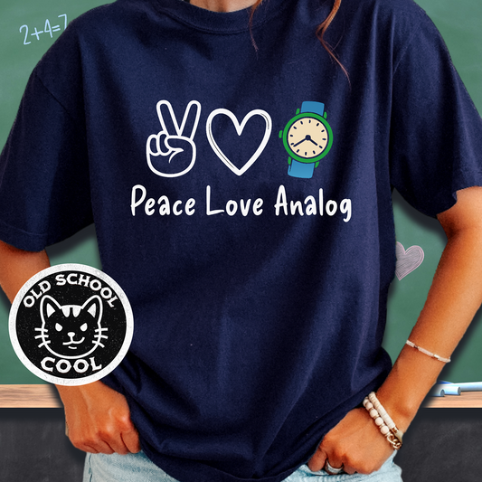 Peace Love Analog Watch Retro T-Shirt