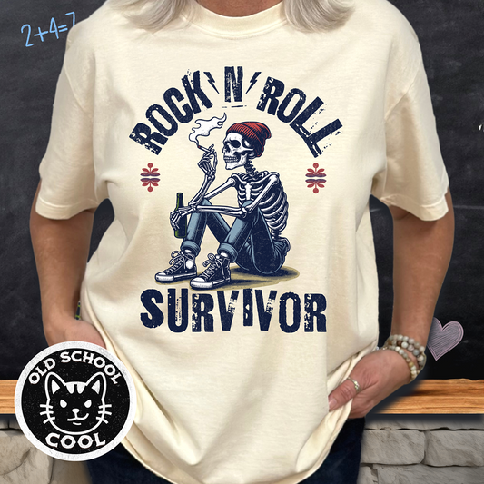Rock-N-Roll Survivor Skeleton Tee