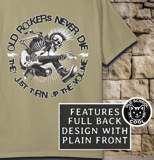 Old Rockers Never Die Tee | Back Graphic