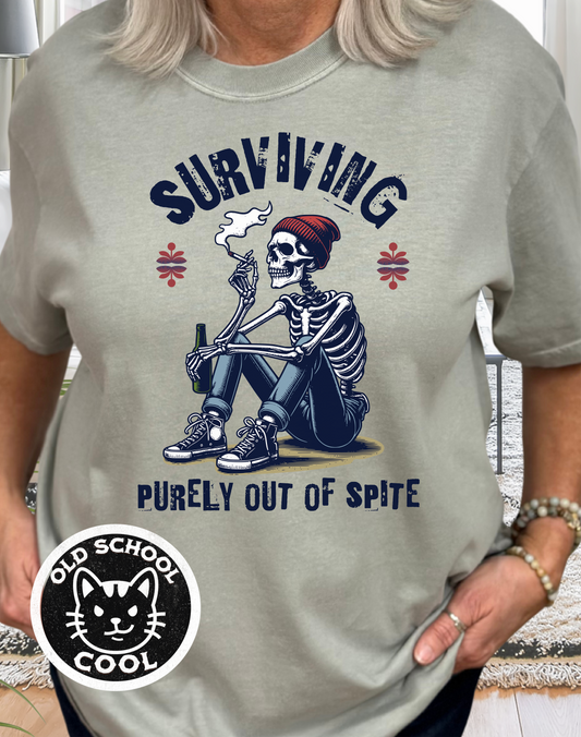 Surviving Purely Out of Spite Skeleton Tee