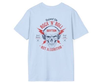 Rock 'N' Roll Rhythm Tee - Full  Back + Pocket-style Design - Gildan Softstyle
