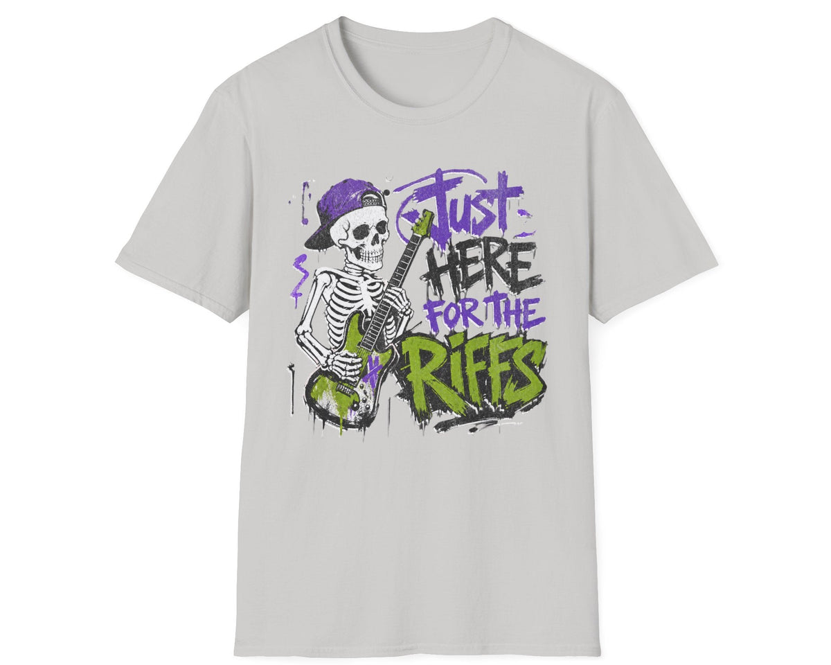 Skeleton Riffs Tee - Front Graphic - Gildan Softstyle