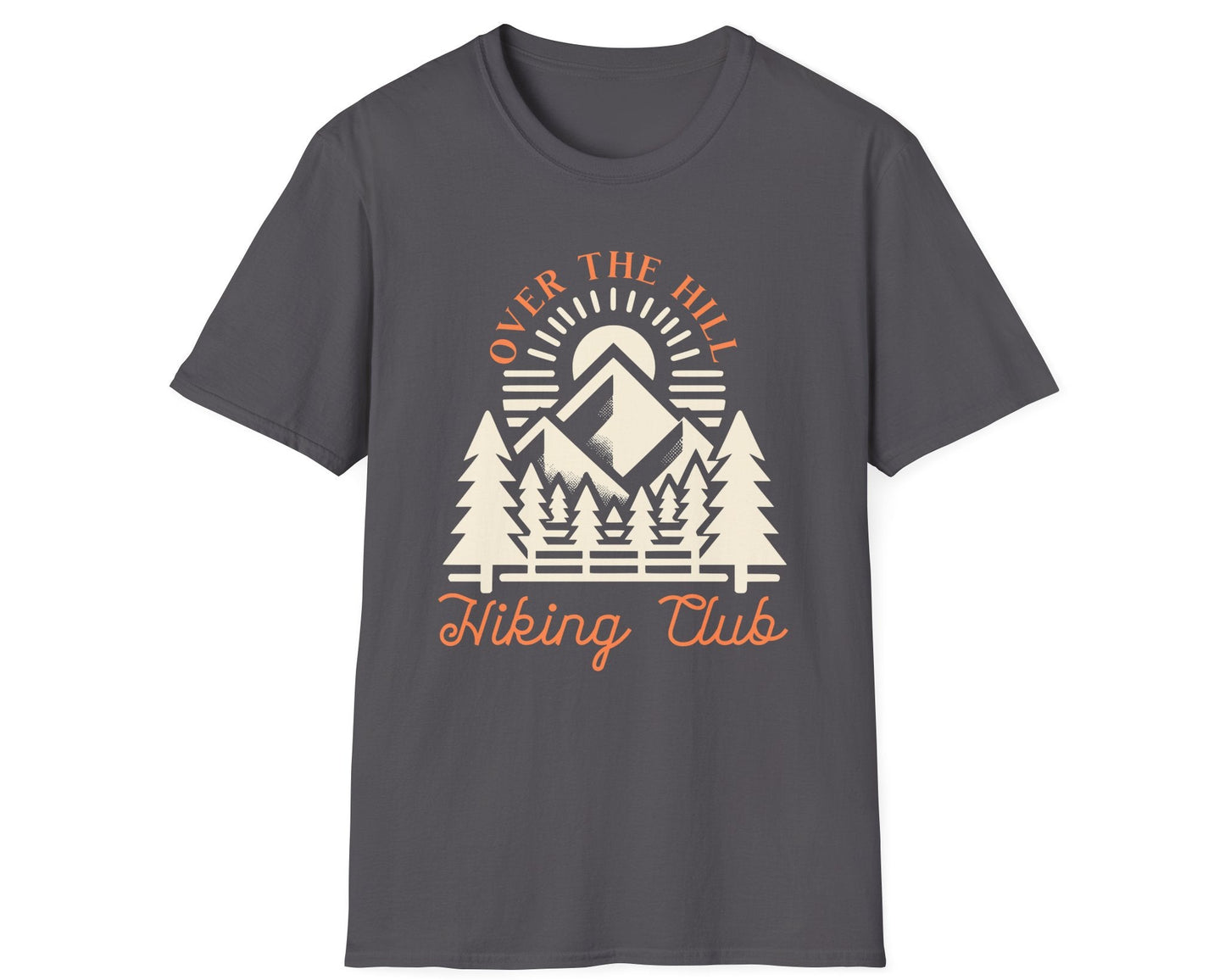 Over the Hill Hiking Club Mountain Tee - Gildan Softstyle