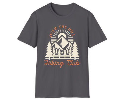 Over the Hill Hiking Club Mountain Tee - Gildan Softstyle