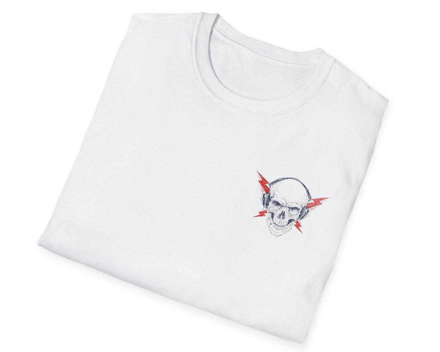 Rock 'N' Roll Rhythm Tee - Full  Back + Pocket-style Design - Gildan Softstyle