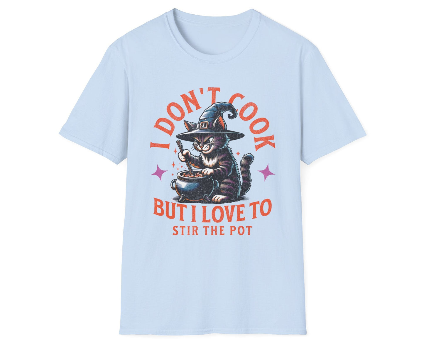 Stir the Pot Cat & Cauldron Tee - Gildan Softstyle