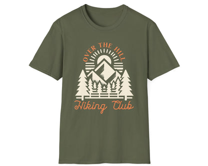 Over the Hill Hiking Club Mountain Tee - Gildan Softstyle