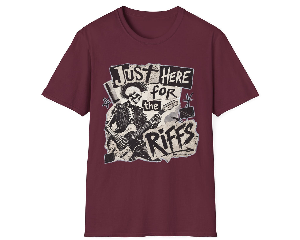 Just Riffs Skeleton Tee - Front Graphic - Gildan Softstyle