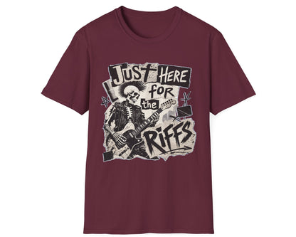 Just Riffs Skeleton Tee - Front Graphic - Gildan Softstyle