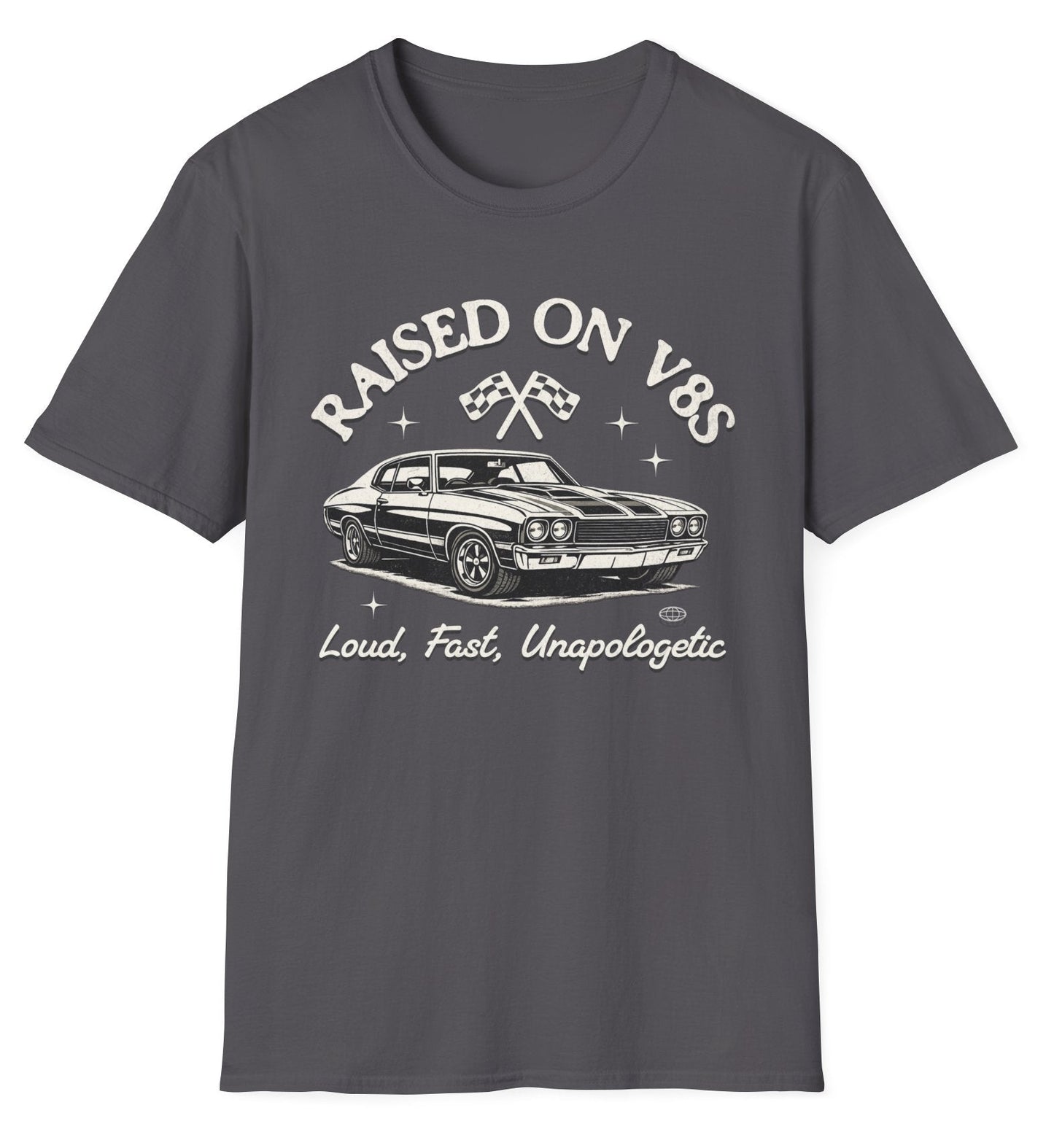 Raised on V8s Tee - Gildan Softstyle