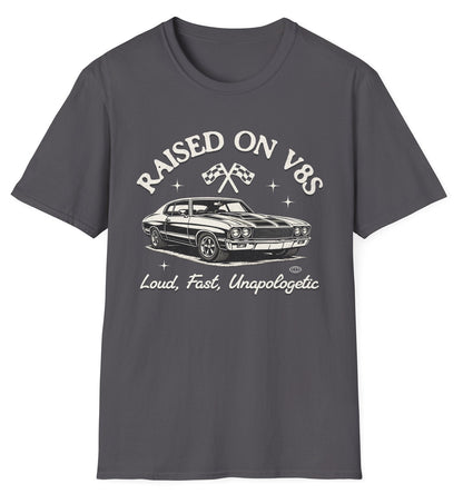Raised on V8s Tee - Gildan Softstyle