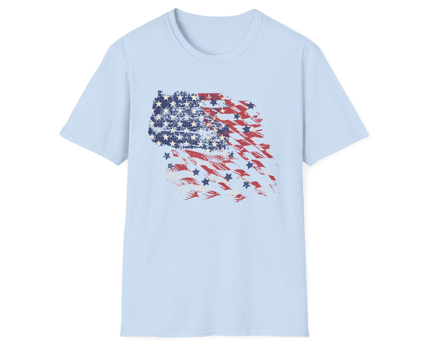 Distressed Abstract American Tee - Gildan Softstyle