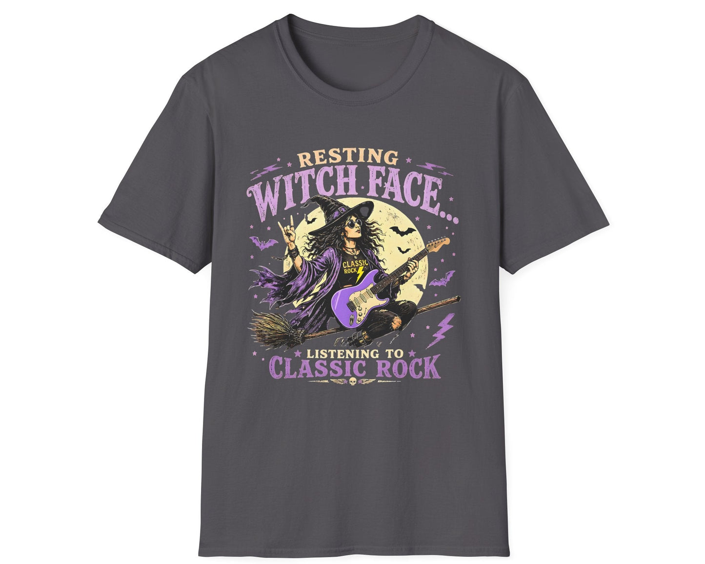 Classic Rock Witch Face Tee - Gildan Softstyle