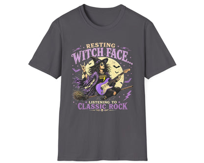 Classic Rock Witch Face Tee - Gildan Softstyle