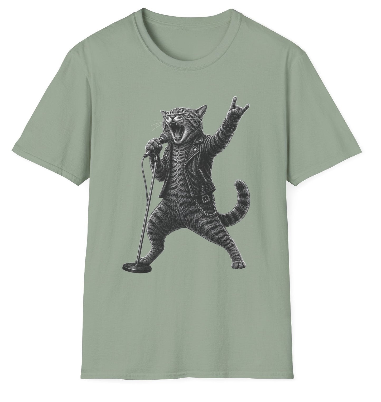 Rock Cat Singer - Gildan Softstyle