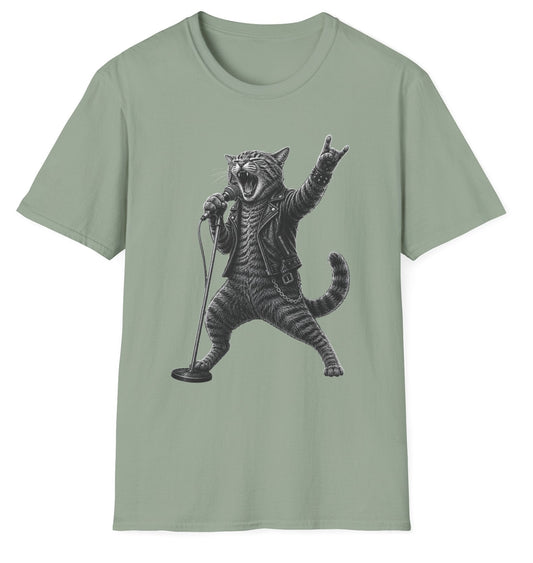 Rock Cat Singer - Gildan Softstyle