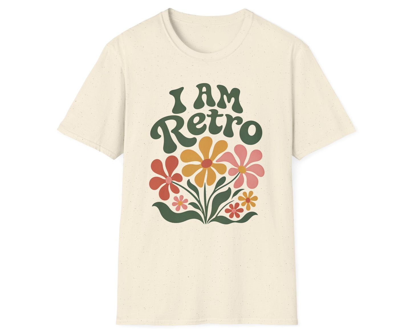 I Am Retro Floral Tee - Gildan Softstyle
