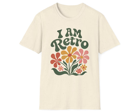 I Am Retro Floral Tee - Gildan Softstyle