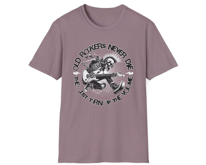 Old Rockers Never Die Tee - Front Graphic - Gildan Softstyle