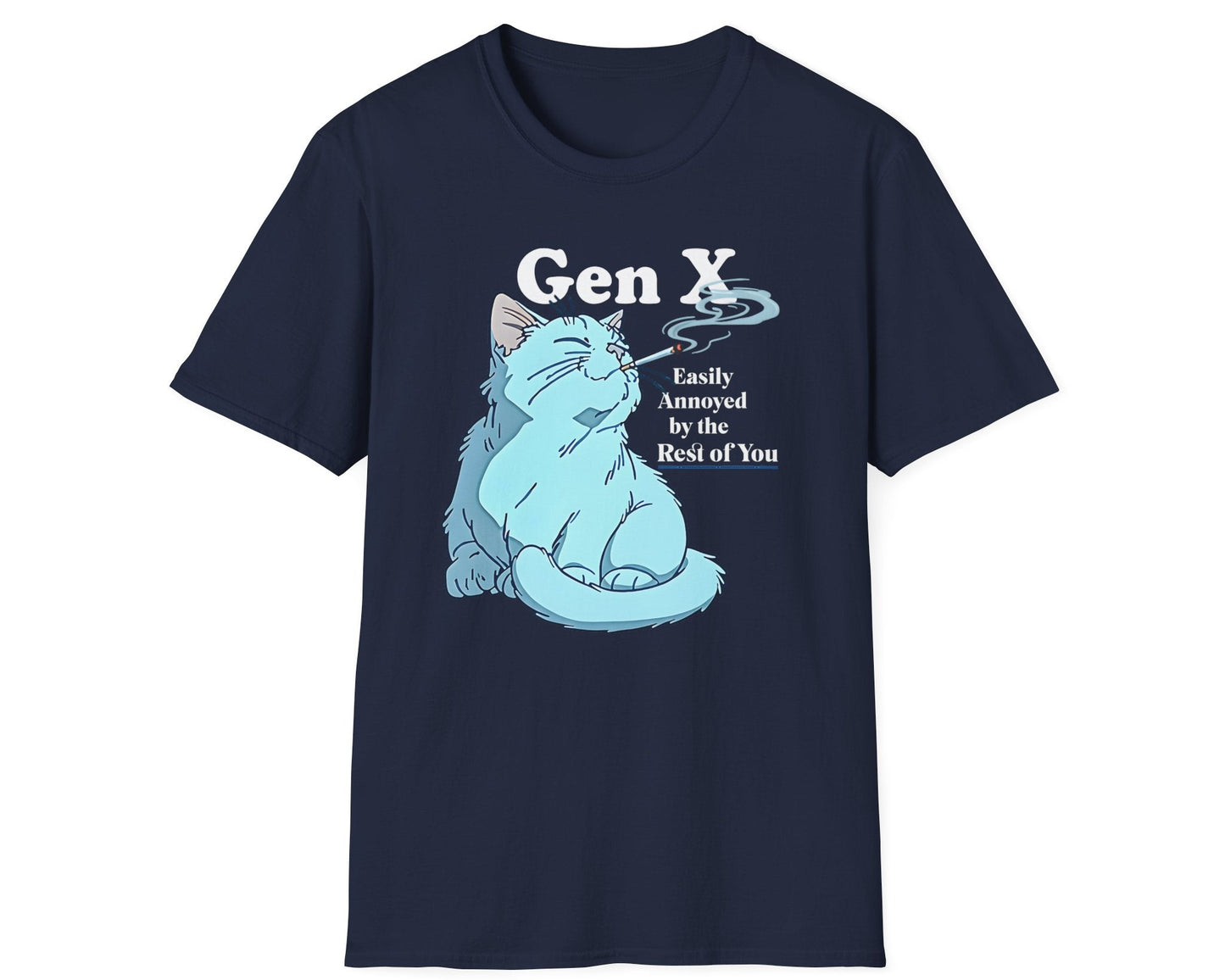 Gen X Easily Annoyed Cat Tee - Gildan Softstyle