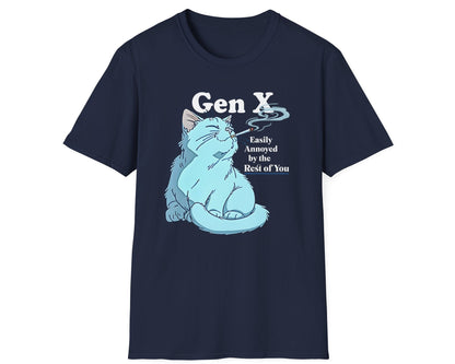 Gen X Easily Annoyed Cat Tee - Gildan Softstyle