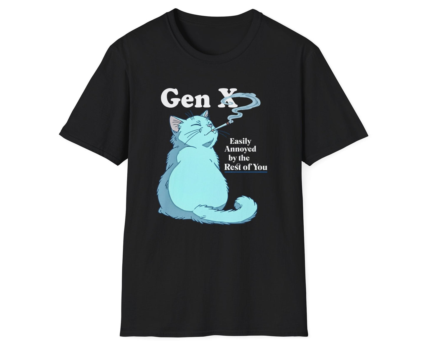 Gen X Easily Annoyed Cat Tee - Gildan Softstyle