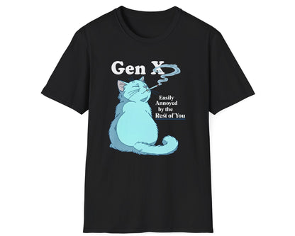 Gen X Easily Annoyed Cat Tee - Gildan Softstyle