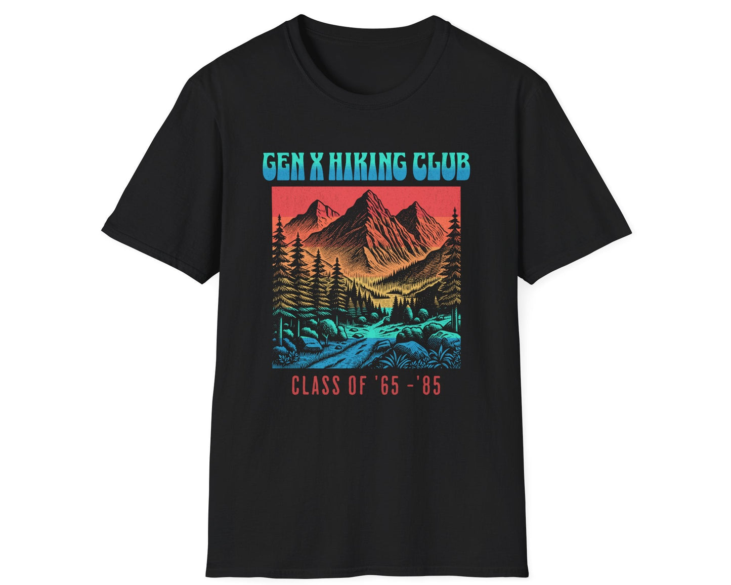 Gen X Hiking Club Retro Tee - Gildan Softstyle