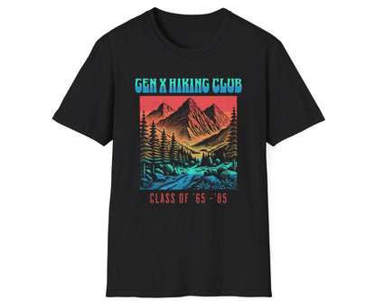 Gen X Hiking Club Retro Tee - Gildan Softstyle