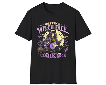 Classic Rock Witch Face Tee - Gildan Softstyle