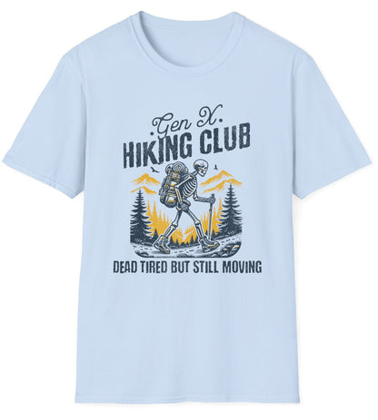 Gen X Hiking Club Skeleton Tee - Gildan Softstyle