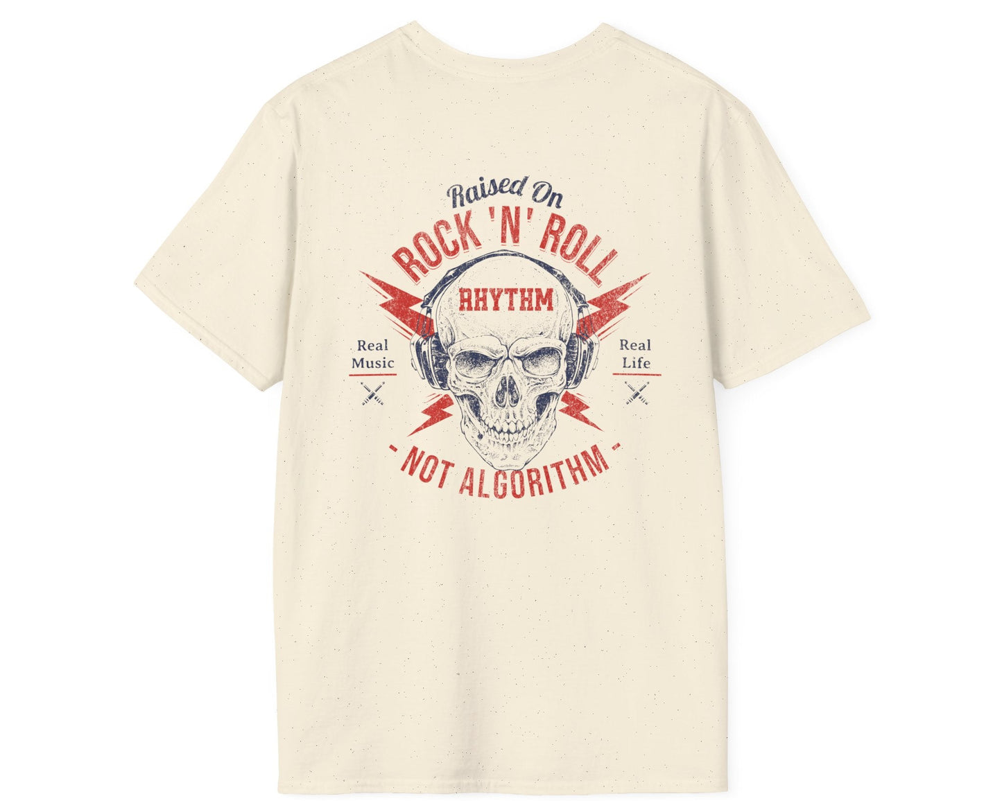 Rock 'N' Roll Rhythm Tee - Full  Back + Pocket-style Design - Gildan Softstyle
