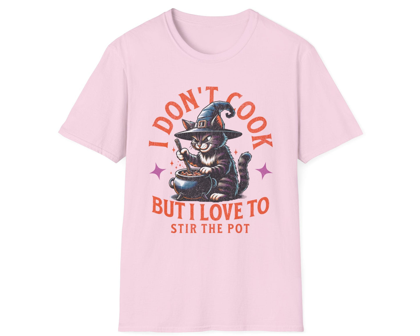 Stir the Pot Cat & Cauldron Tee - Gildan Softstyle
