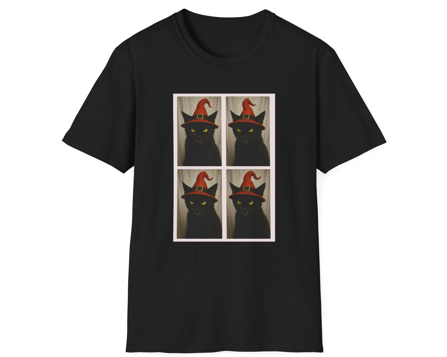 Black Cat Photobooth Tee - Gildan Softstyle