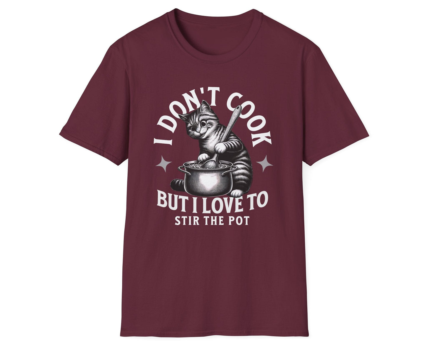 Stir the Pot Tabby Cat Tee - Gildan Softstyle