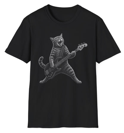 Rock Cat Bassist Tee - Gildan Softstyle