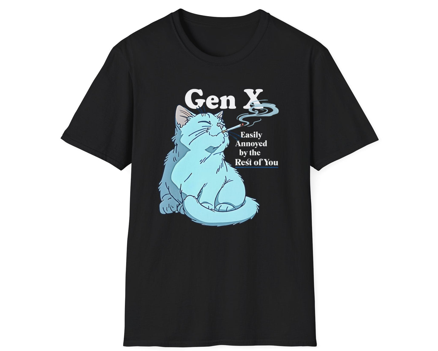 Gen X Easily Annoyed Cat Tee - Gildan Softstyle