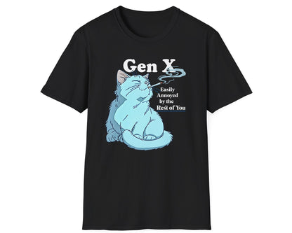Gen X Easily Annoyed Cat Tee - Gildan Softstyle