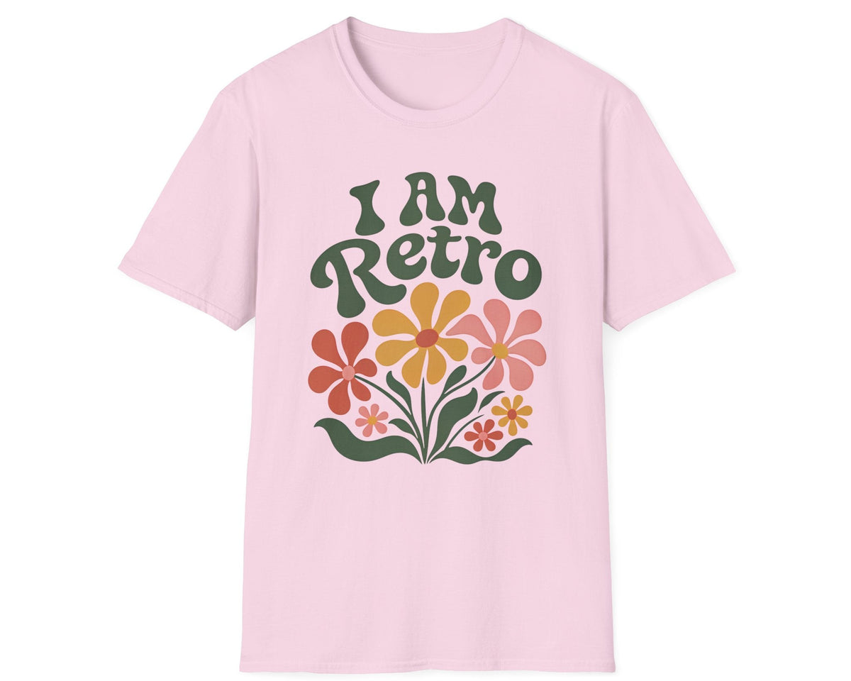 I Am Retro Floral Tee - Gildan Softstyle