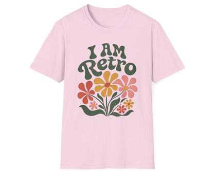 I Am Retro Floral Tee - Gildan Softstyle