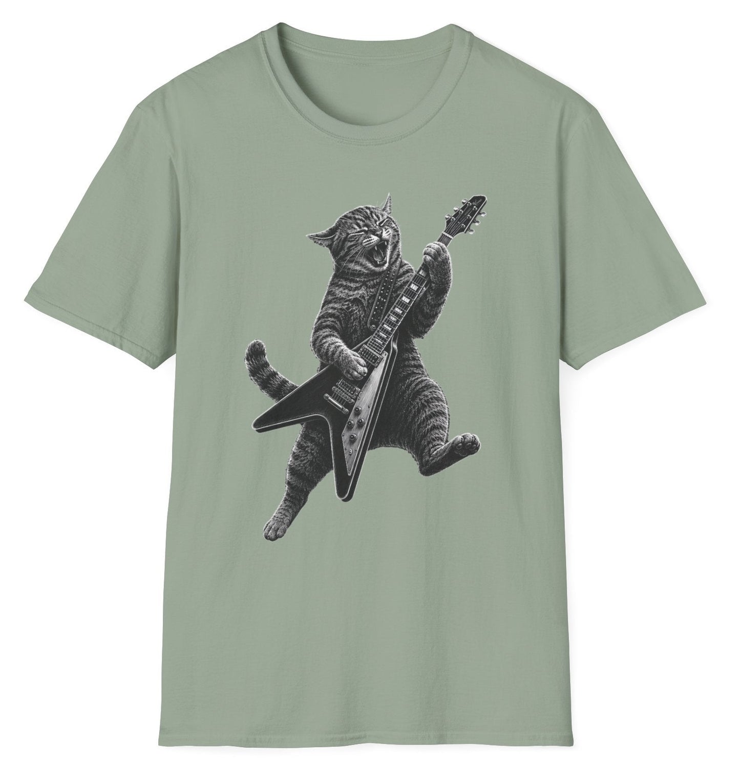 Rock Cat V Guitarist - Gildan Softstyle