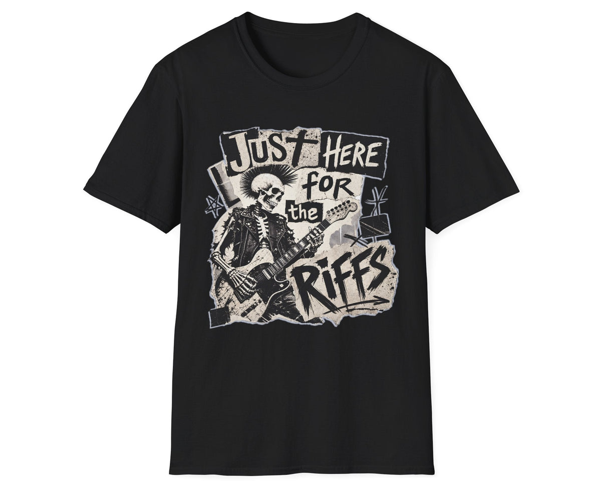 Just Riffs Skeleton Tee - Front Graphic - Gildan Softstyle
