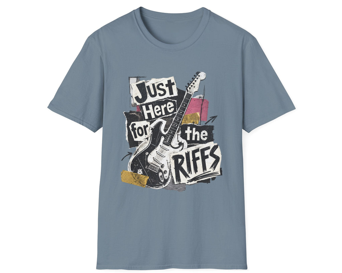 Just Here for Riffs Tee - Front Graphic - Gildan Softstyle