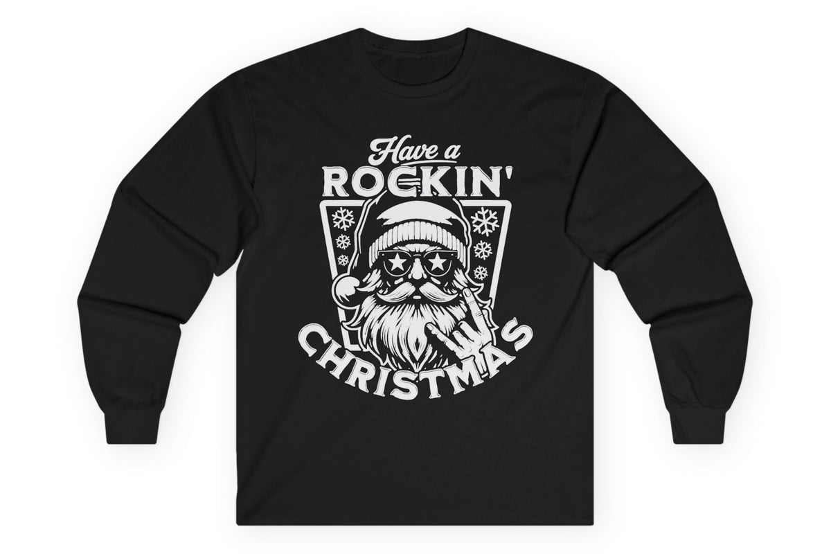 Rockin' Santa Long Sleeve Tee - Gildan Ultra