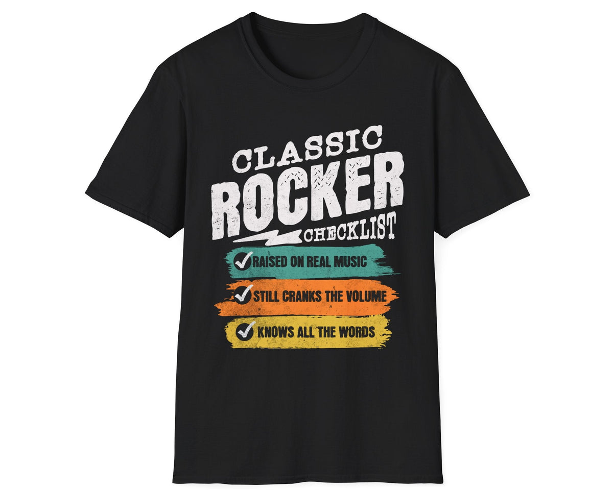 Classic Rocker Checklist Tee - Gildan Softstyle – Old School Cool