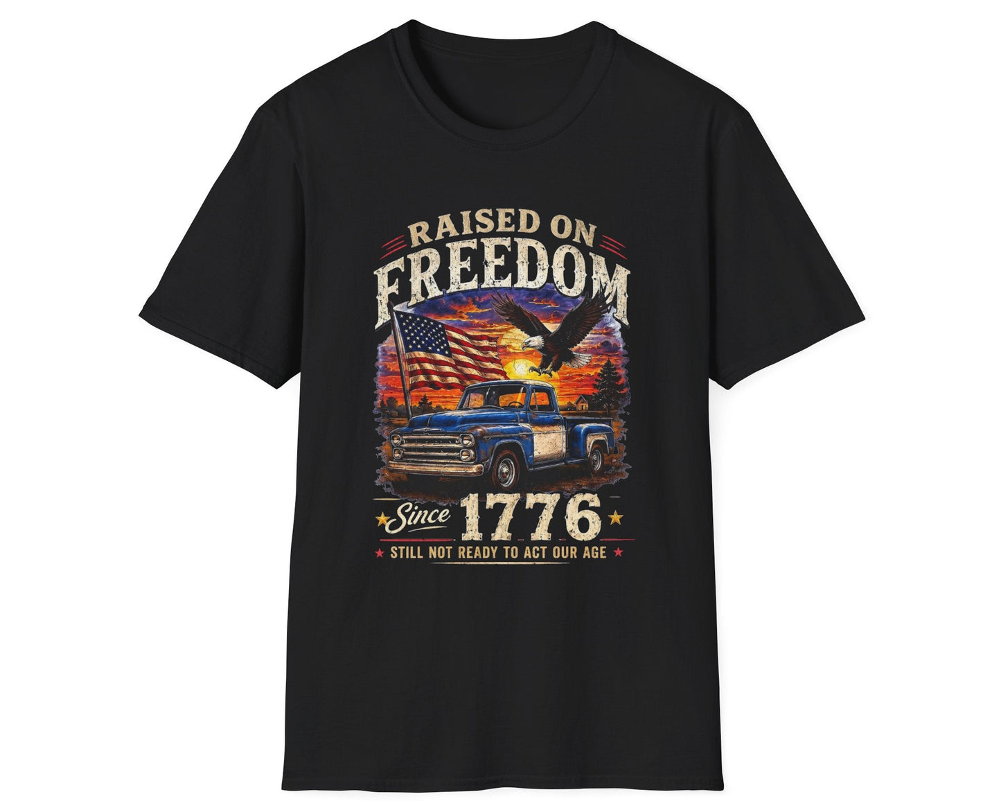 Raised on Freedom Tee - Gildan Softstyle