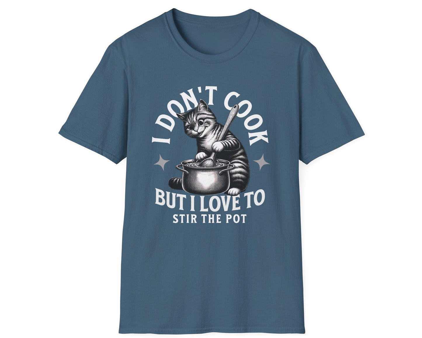 Stir the Pot Tabby Cat Tee - Gildan Softstyle