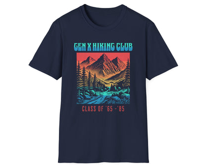 Gen X Hiking Club Retro Tee - Gildan Softstyle